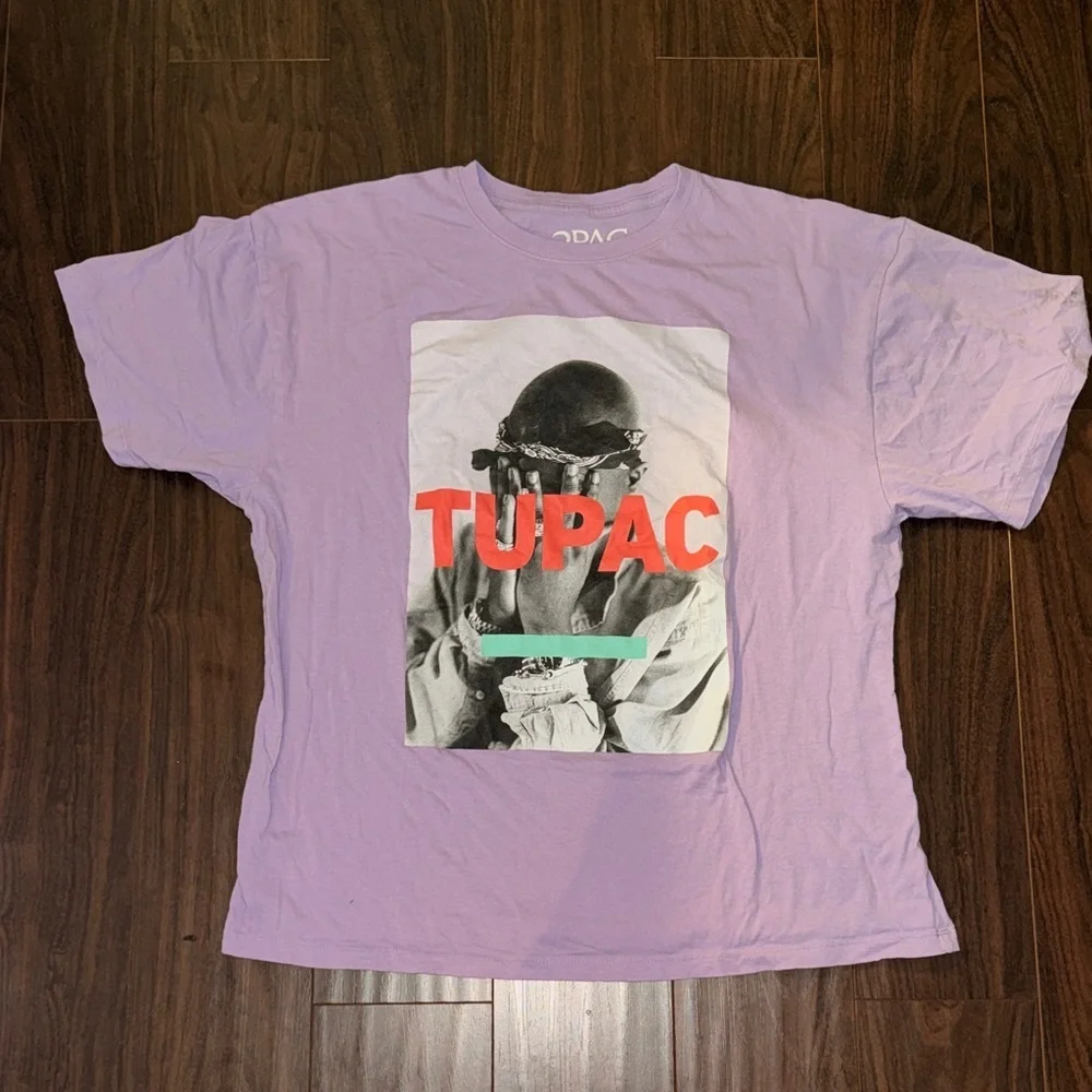 Urban Outfitters Lilac Tupac Graphic Tee - Picture 1 of 3